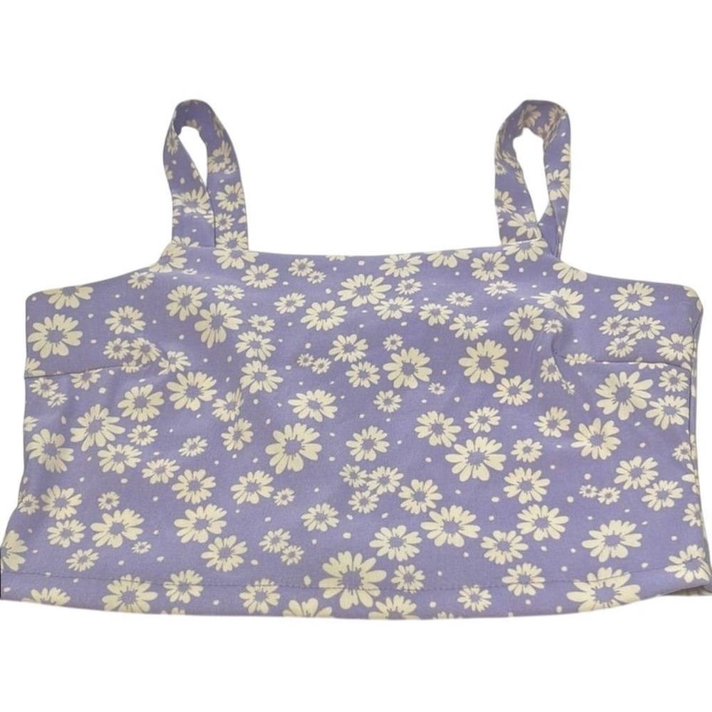 Altard State Small Purple Ditsy Floral Daisy Print Cropped Tank Top y2k